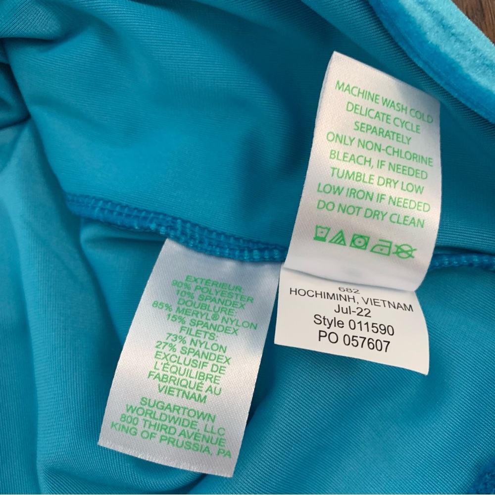 Lilly Pulitzer Cassis Bra Tank UPF 50+ Teal Bay - Picture 6 of 9